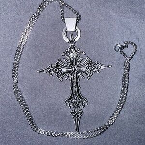 Silver Cross Pendant Necklace